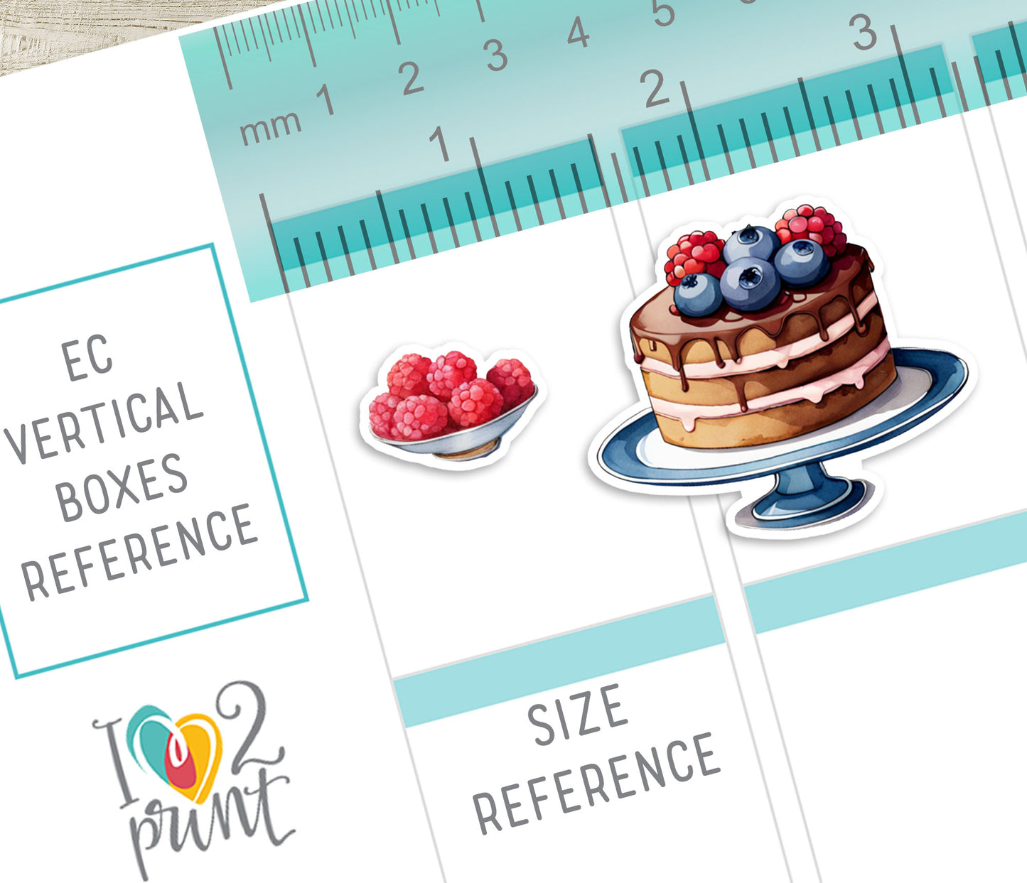 Blueberry Cake Decorative Printable Planner Stickers | Sweet Bakery | PDF Cut Files | Instant Download