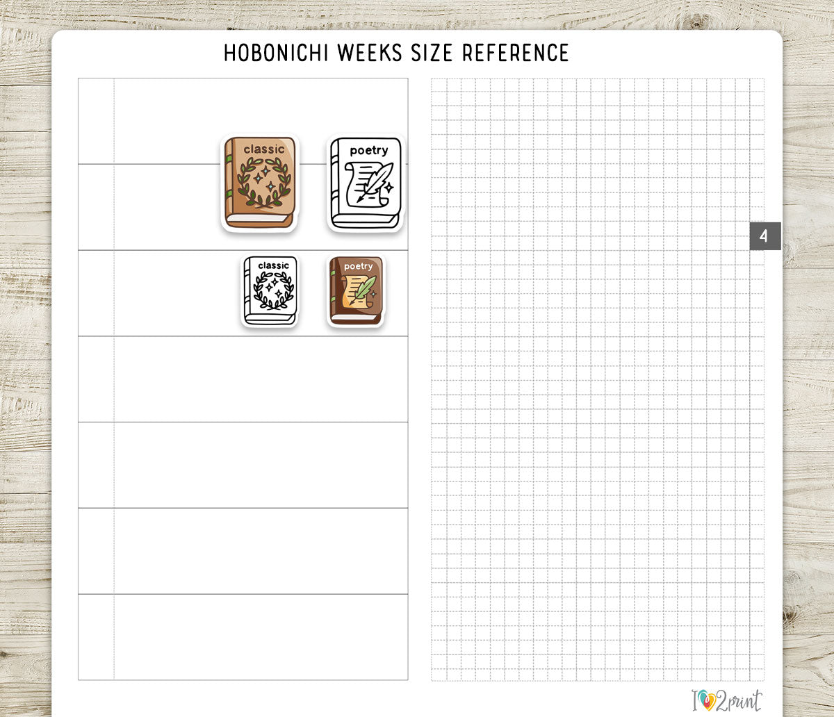 Classic & Poetry Book Genre Icons – Printable Planner Stickers – PDF & Cut Files