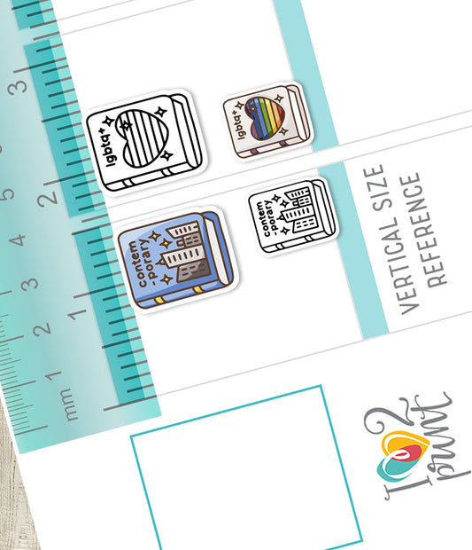 Contemporary & Lgbtq+ Book Genre Icons – Printable Planner Stickers – PDF & Cut Files