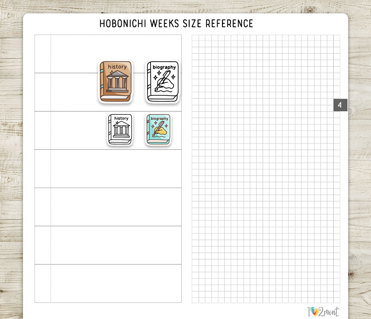 History & Biography Book Genre Icons – Printable Planner Stickers – PDF & Cut Files