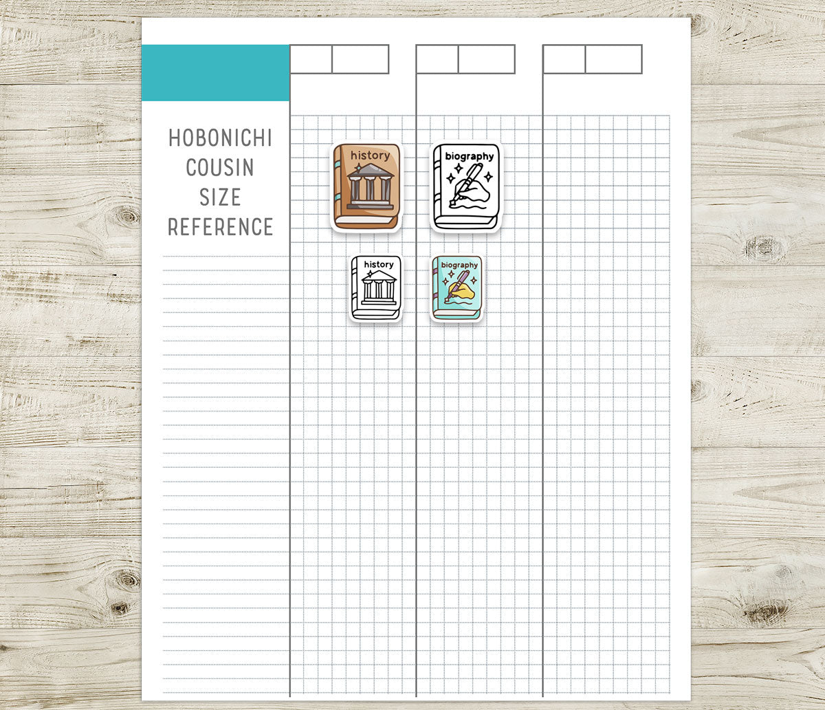 History & Biography Book Genre Icons – Printable Planner Stickers – PDF & Cut Files