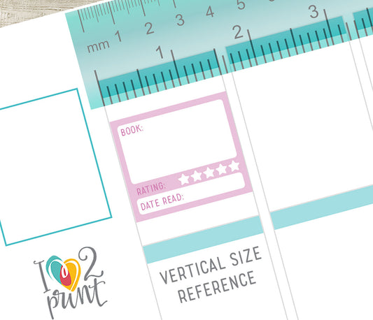 Book Rating Box Printable Planner Stickers – Functional Tracker – PDF + Cut Files – Instant Download