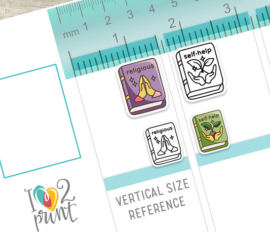 Religious & Self-Help Book Genre Icons – Printable Planner Stickers – PDF & Cut Files