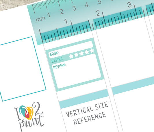 Book Review Box Printable Planner Stickers – Functional Tracker – PDF + Cut Files – Instant Download