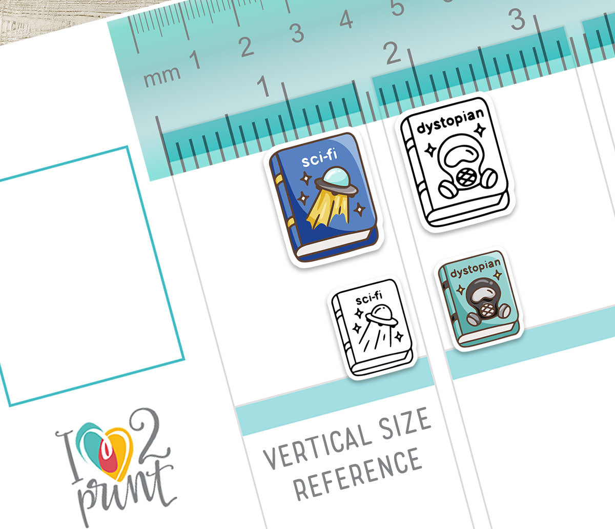 Sci-Fi & Dystopian Book Genre Icons – Printable Planner Stickers – PDF & Cut Files