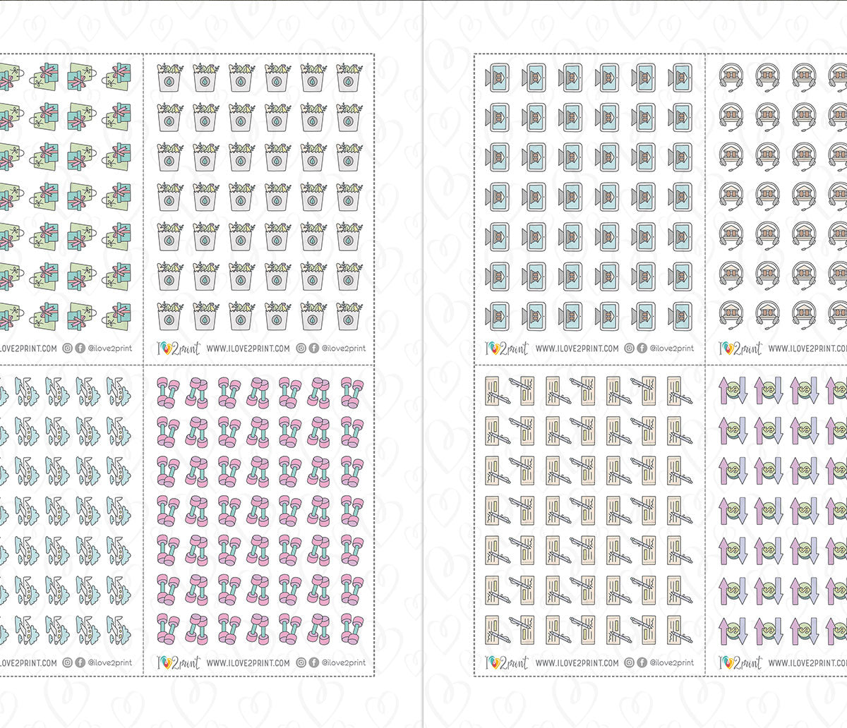 Pay Bills Budget Color Printable Stickers | 68 Mini Icons | 17 Sheets