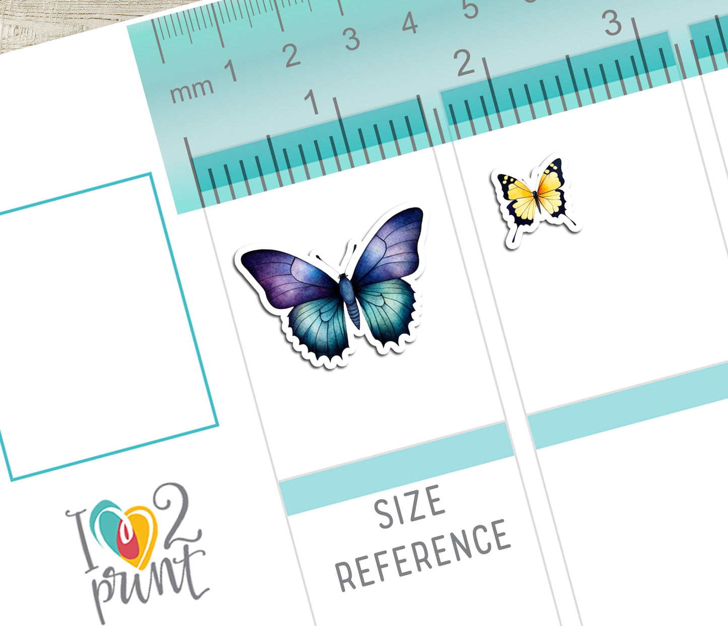 Butterflies Decorative Printable Planner Stickers | Colorful Wings | PDF Cut Files | Instant Download
