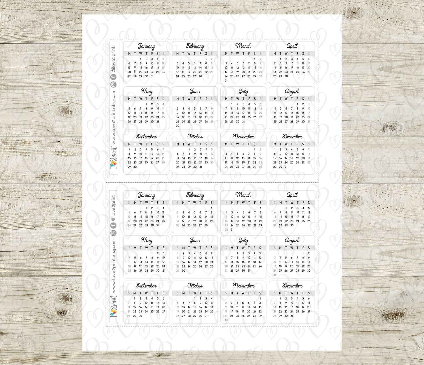 2025 Minimalist Pastel Calendar – Aesthetic Digital Download - PDF & Cut Files
