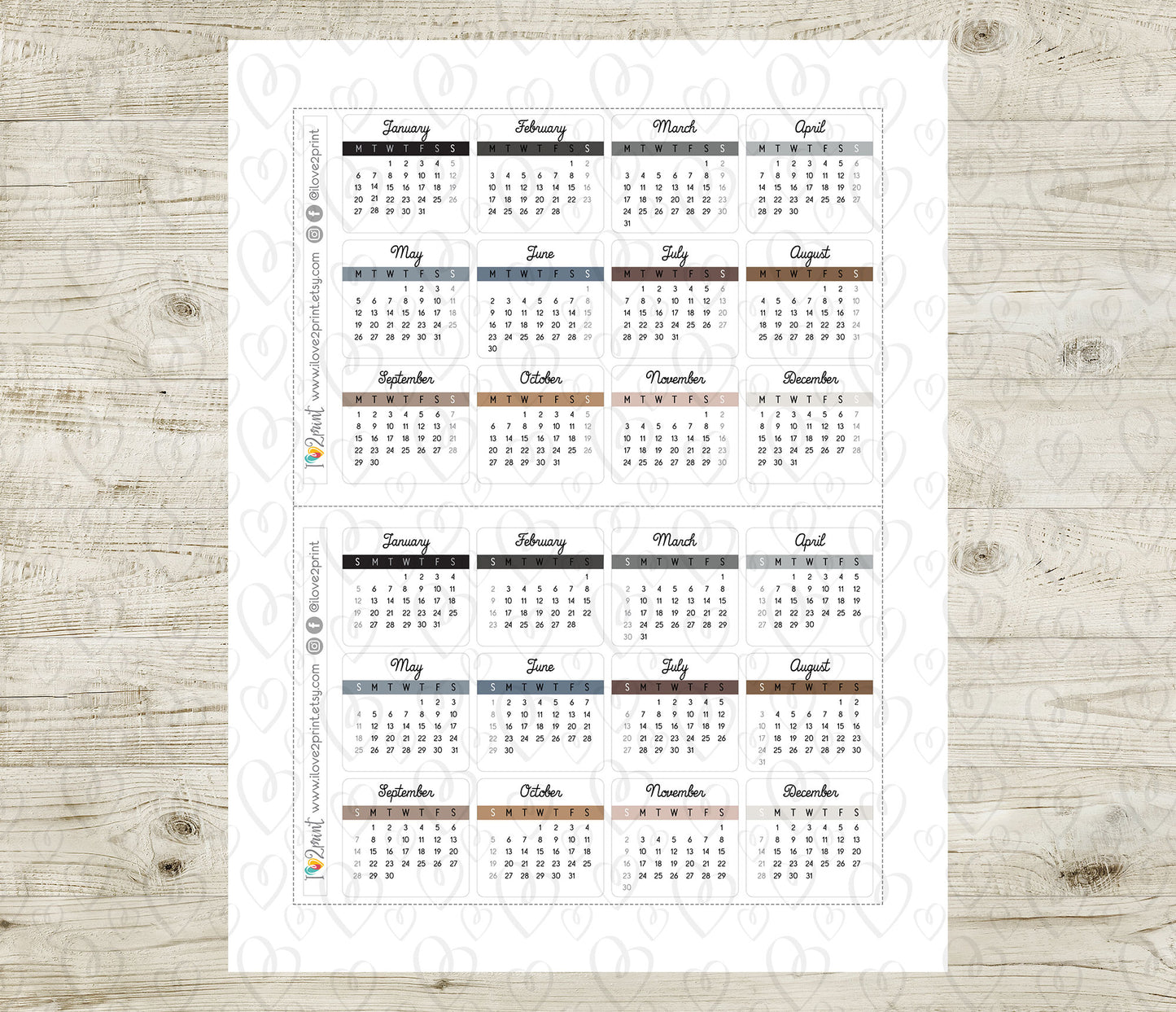 2025 Minimalist Pastel Calendar – Aesthetic Digital Download - PDF & Cut Files
