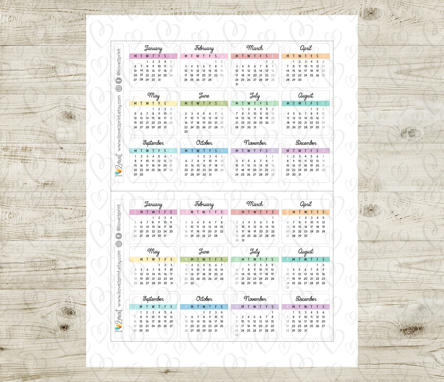 2025 Minimalist Pastel Calendar – Aesthetic Digital Download - PDF & Cut Files