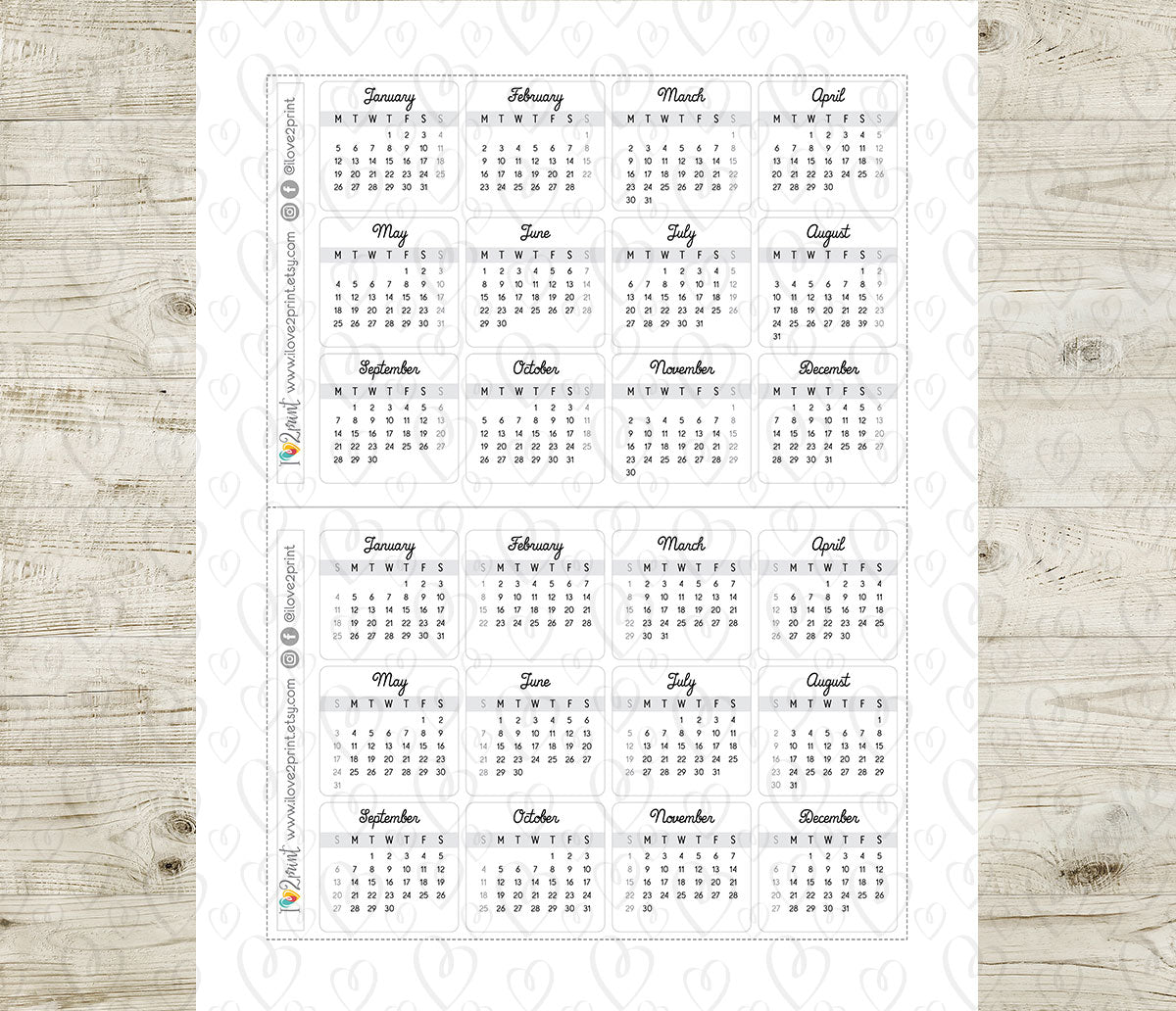 2026 Minimalist Pastel Calendar – Aesthetic Digital Download - PDF & Cut Files