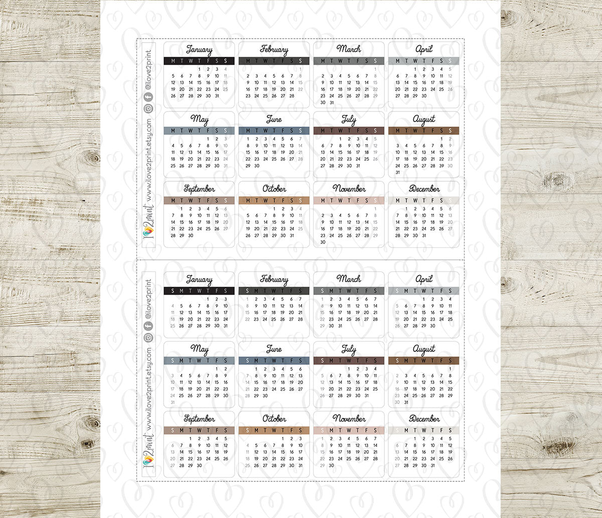 2026 Minimalist Pastel Calendar – Aesthetic Digital Download - PDF & Cut Files