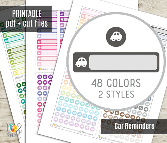 Car Tracker Stickers – Reminders Printable PDF & Cut Files