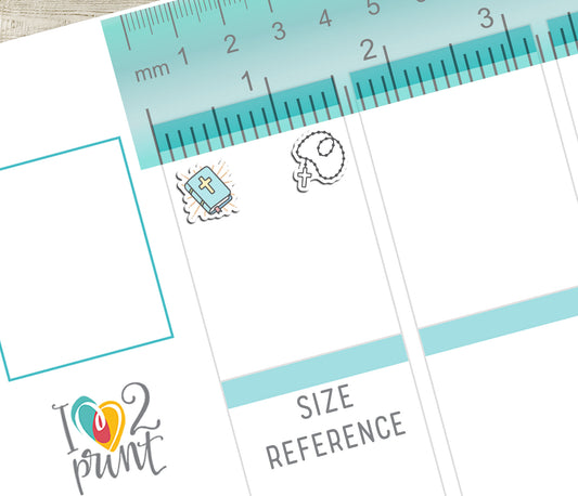 Religious & Christian Icons Printable Stickers – Faith-Based Planner Set