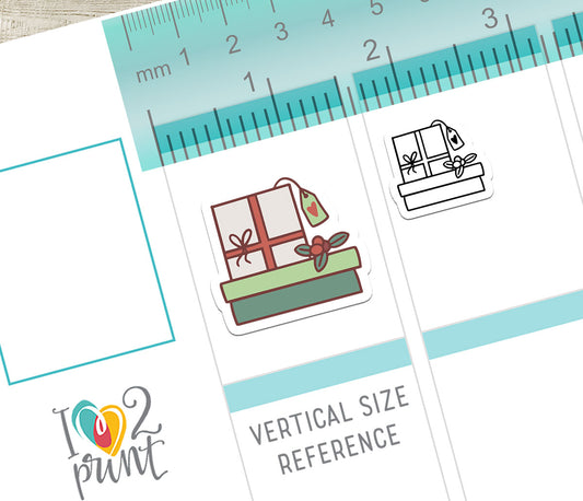 Christmas Printable Icons Stickers SET 1 – Color and Stamp Planner Icons - PDF & Cut Files