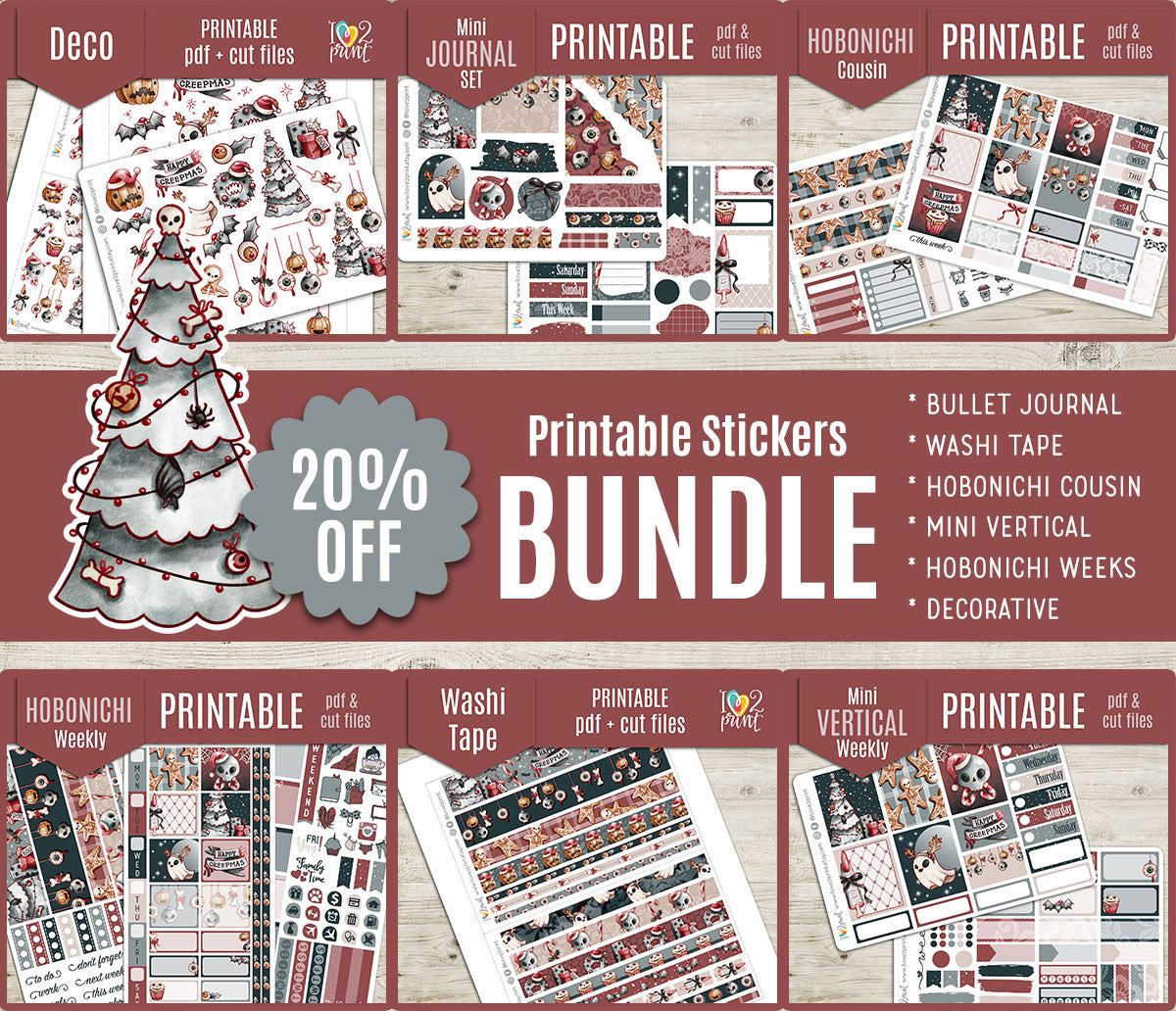 Creepmas  – COMPLETE COLLECTION – Printable Planner Stickers BUNDLE – PDF & Cut Files