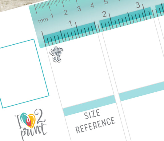 Cross Icon Stickers - Functional Printable Stickers - PDF & Cut Files