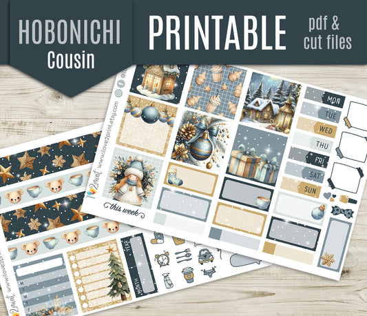 Cute Christmas Cousin Weekly Kit | Holidays Planner Stickers | A5 Printable & Cut Files
