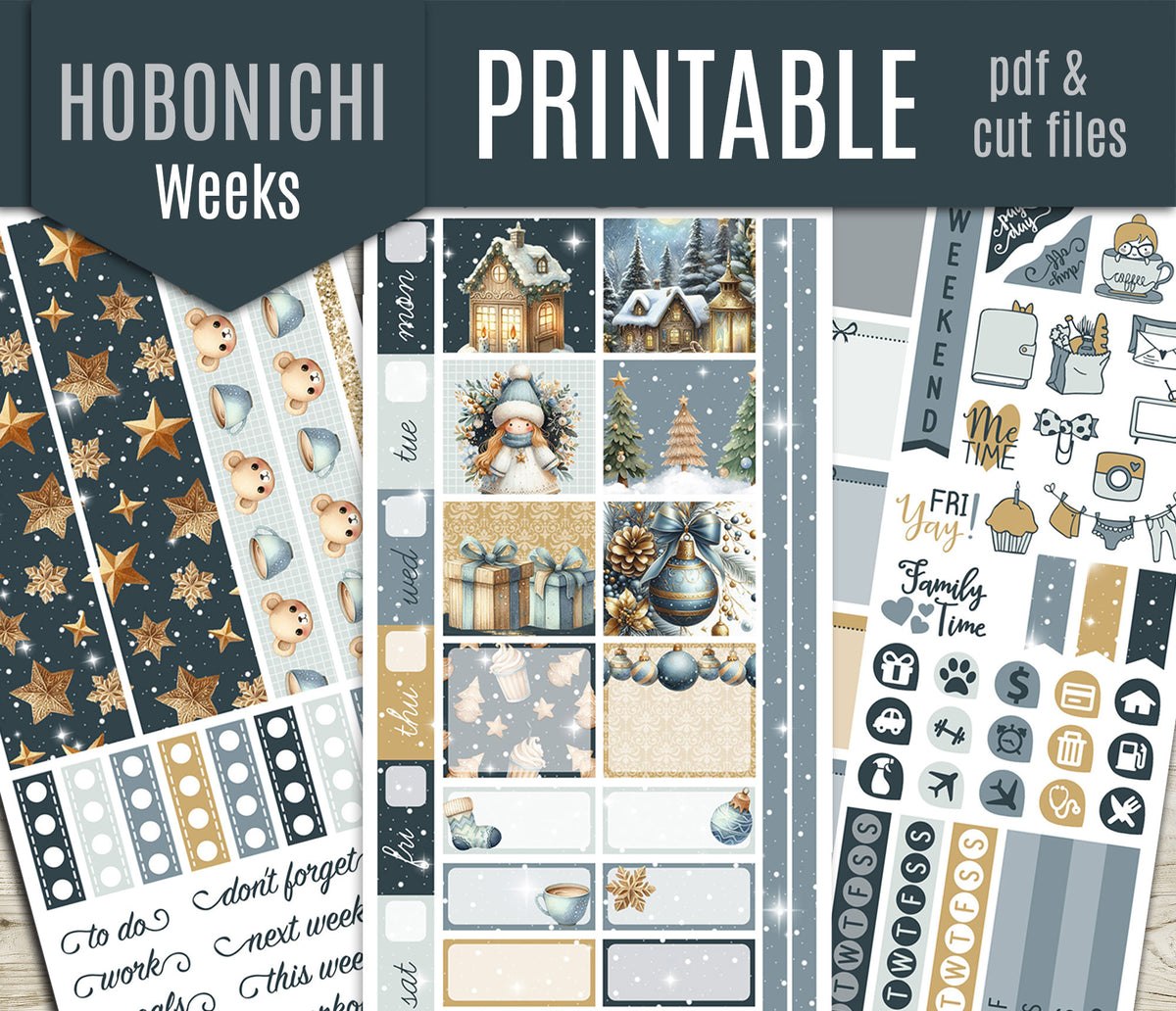 Cute Christmas Hobonichi Weeks Weekly Kit | Planner Stickers | Printab ...