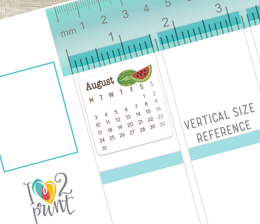 2026 Cute Doodles Calendar Printable Stickers – Digital Download - PDF & Cut Files