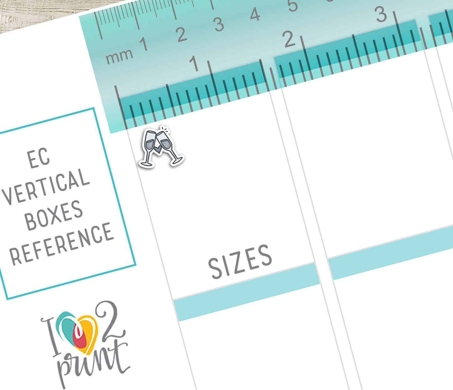 Cheers Glasses Mini Icons Printable Planner Stickers | 48 Colors | Date Night Labels | PDF Cut Files