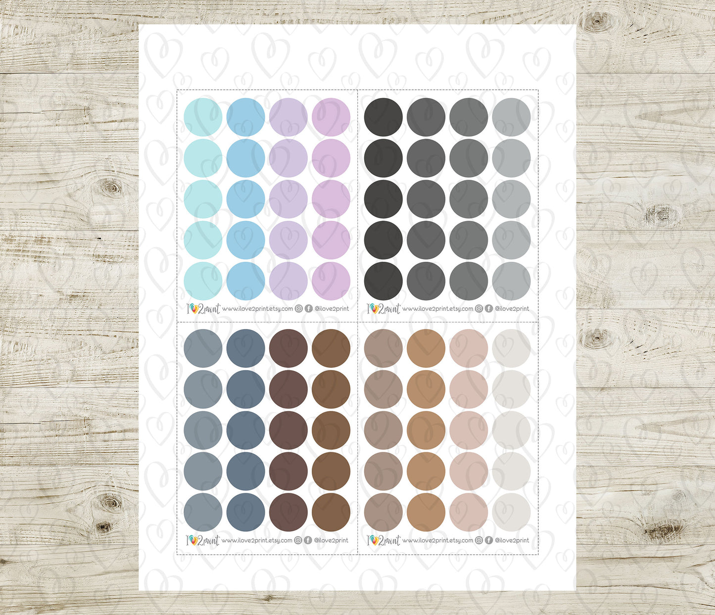 Medium Dot - Functional Printable Stickers - PDF & Cut Files