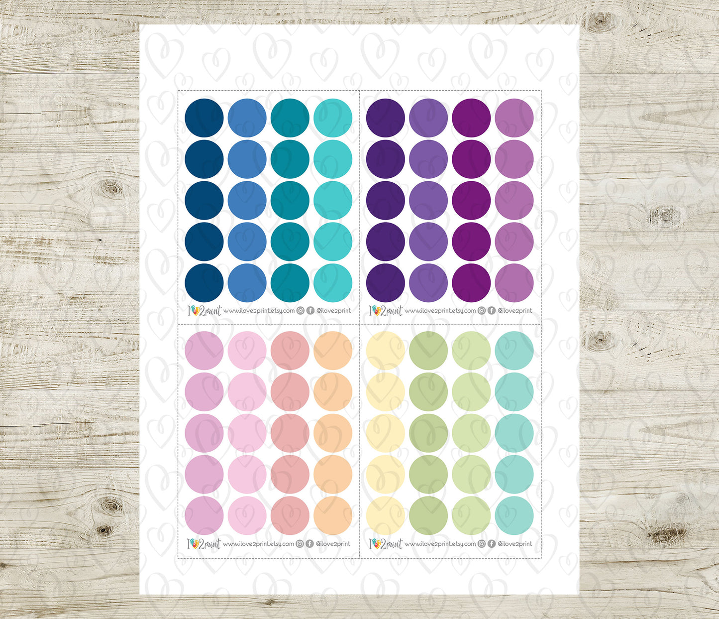Medium Dot - Functional Printable Stickers - PDF & Cut Files