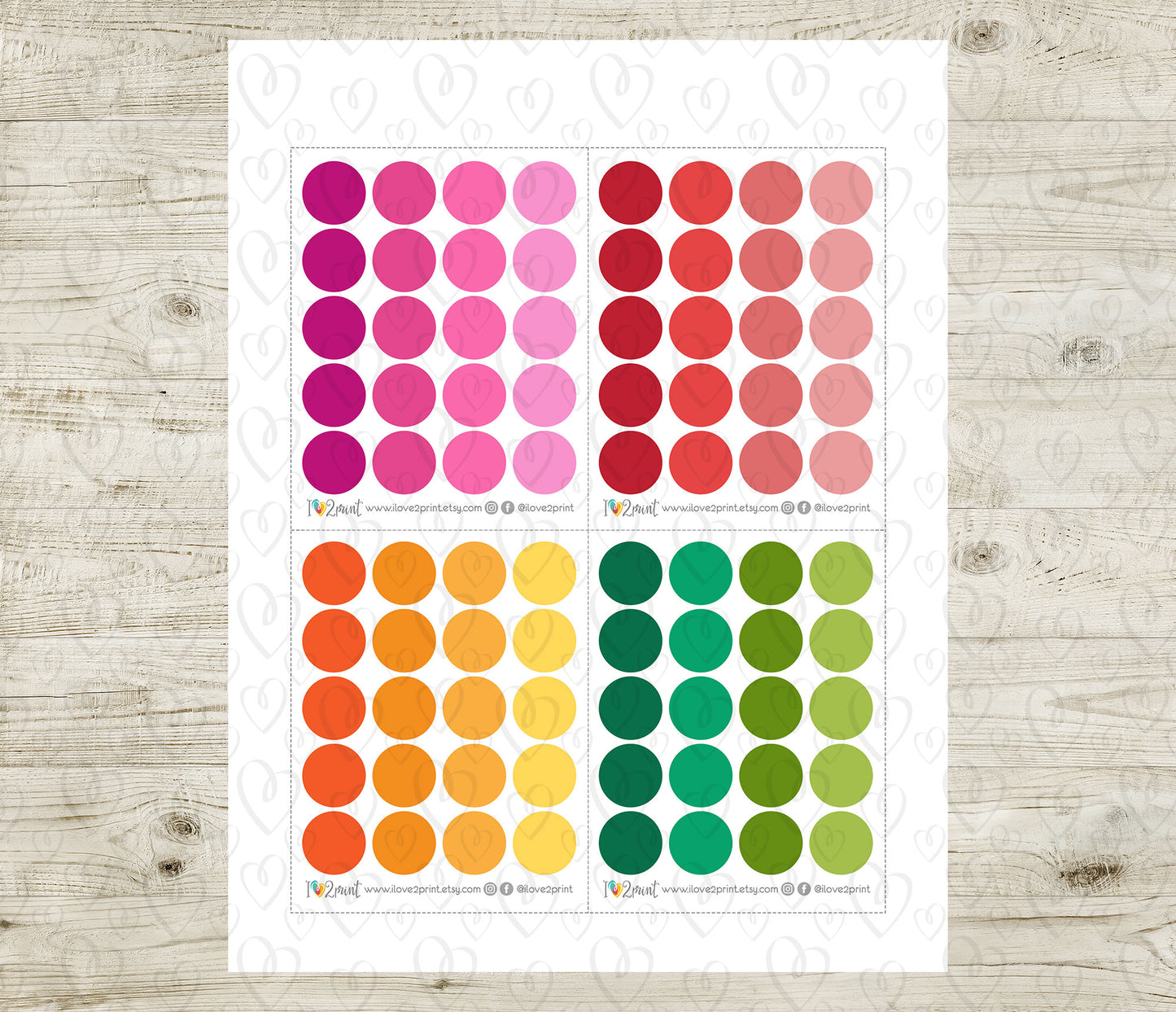 Medium Dot - Functional Printable Stickers - PDF & Cut Files