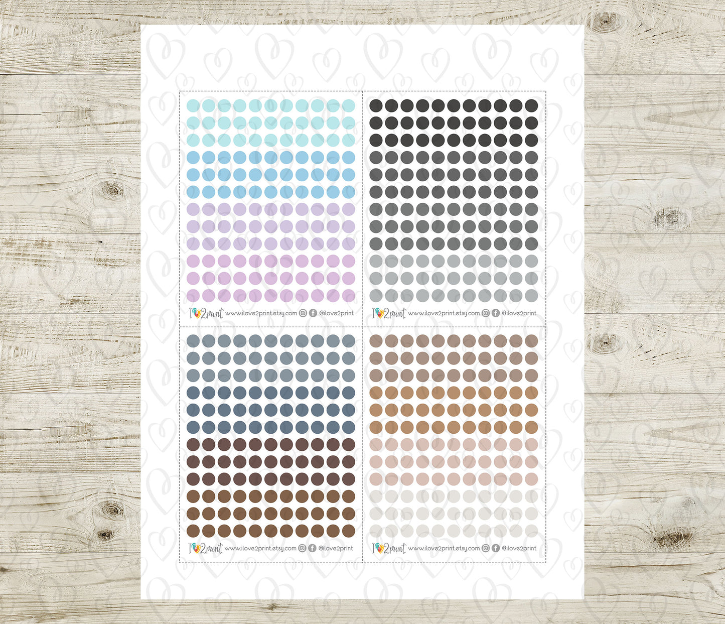 Micro Dot - Functional Printable Stickers - PDF & Cut Files