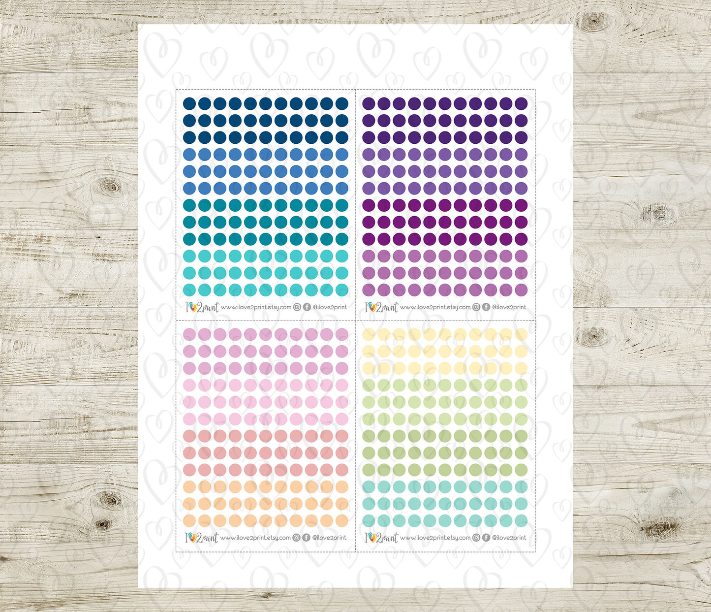 Micro Dot - Functional Printable Stickers - PDF & Cut Files