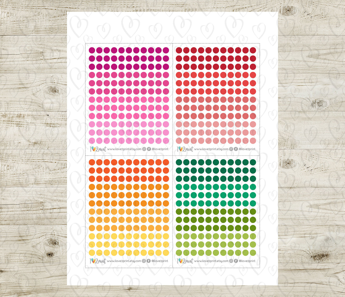 Micro Dot - Functional Printable Stickers - PDF & Cut Files
