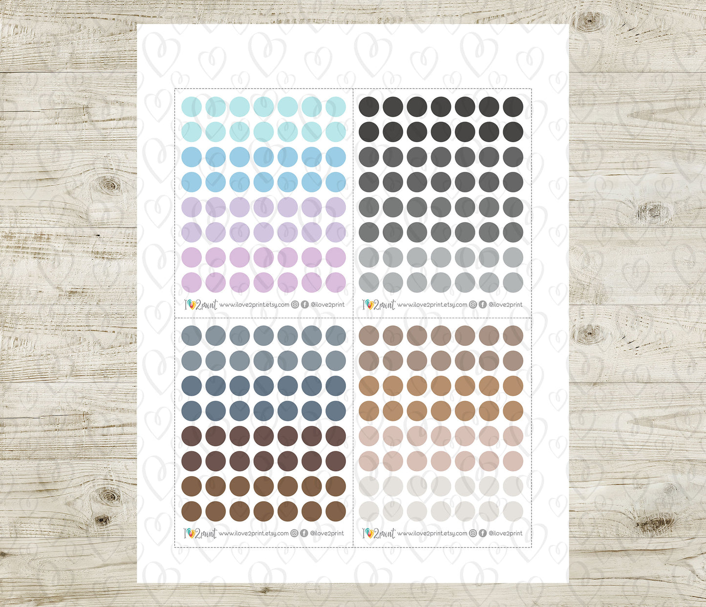 Small Dot - Functional Printable Stickers - PDF & Cut Files
