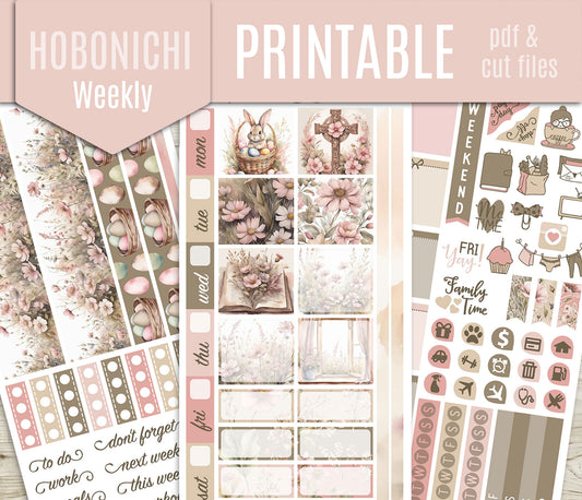 Easter Hobonichi Weeks Weekly Kit | Planner Stickers | Printable & Cut Files