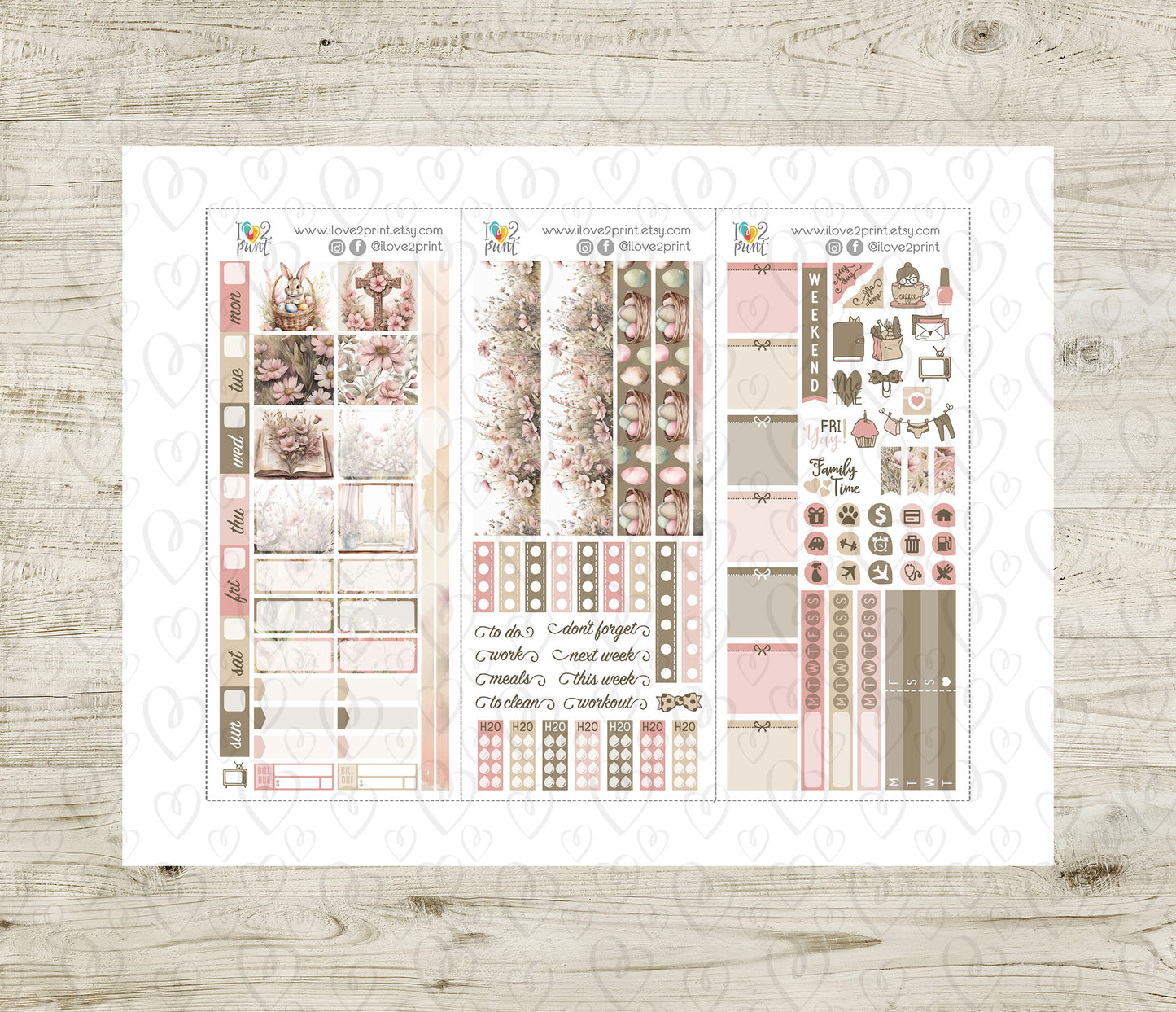 Easter Hobonichi Weeks Weekly Kit | Planner Stickers | Printable & Cut Files