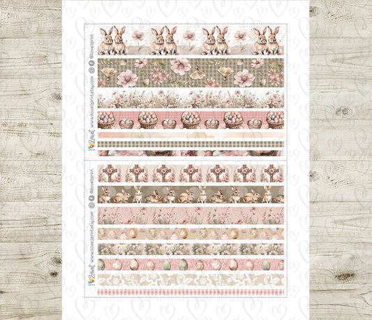 Easter Washi Strips Set | Seasonal Planner Washi Tape | Printable & Cut Files