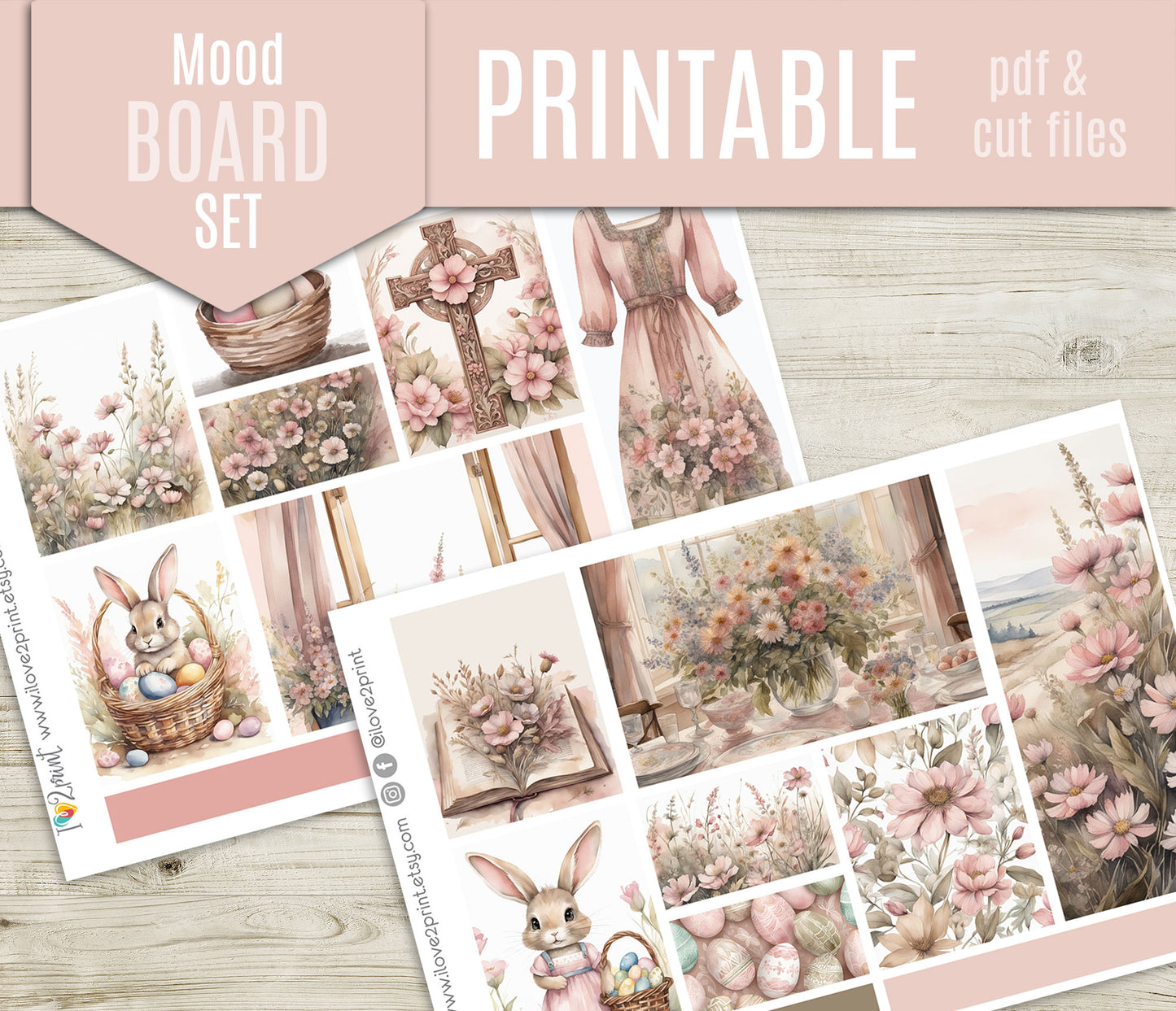 Easter – COMPLETE COLLECTION –  Printable Planner Stickers BUNDLE – PDF & Cut Files