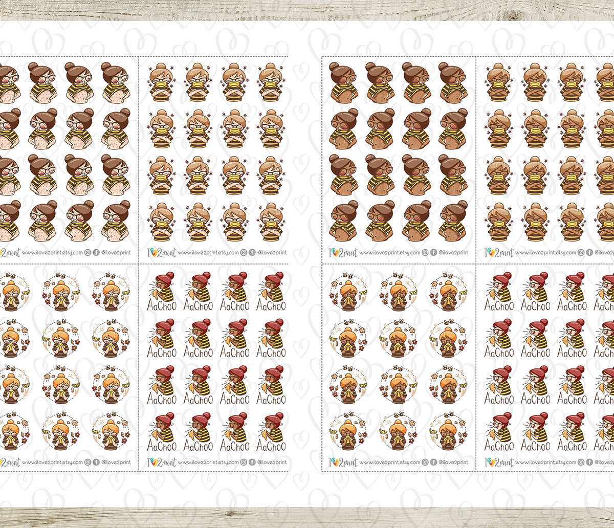 Elena Allergies - COLOR Printable Planner Sticker - PDF & Cut Files