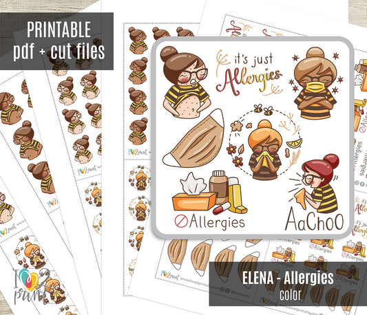 Elena Allergies - COLOR Printable Planner Sticker