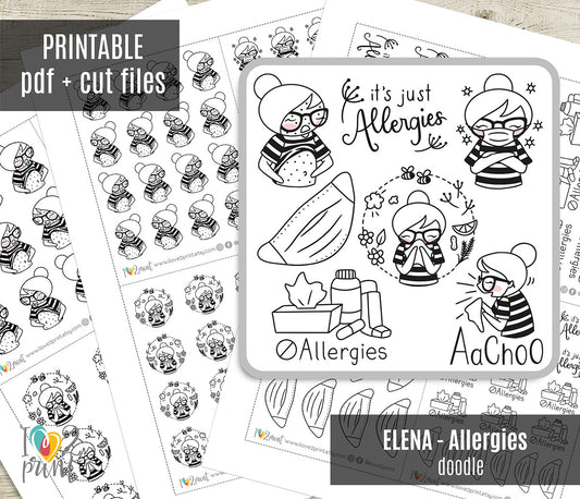 Elena Allergies - DOODLE Printable Planner Sticker