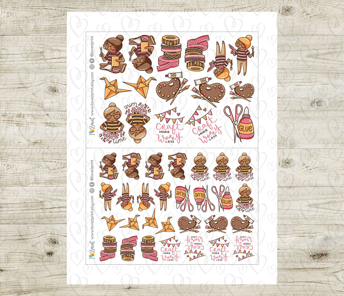 Elena Craft - COLOR Printable Planner Sticker - PDF & Cut Files