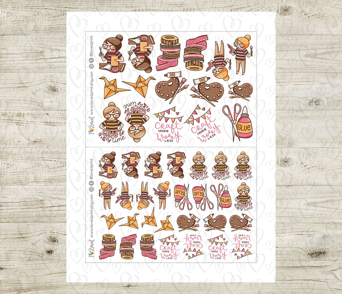 Elena Craft - COLOR Printable Planner Sticker - PDF & Cut Files