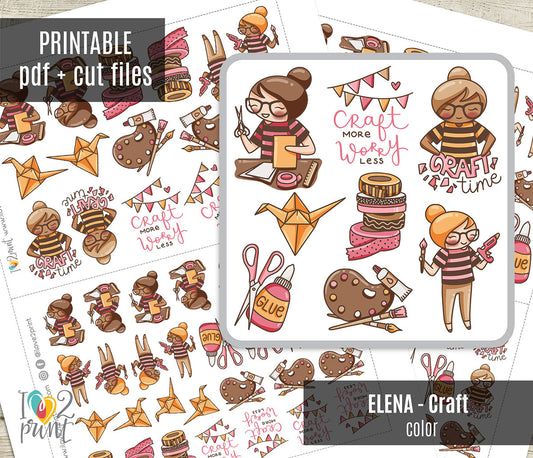 Elena Craft - COLOR Printable Planner Sticker