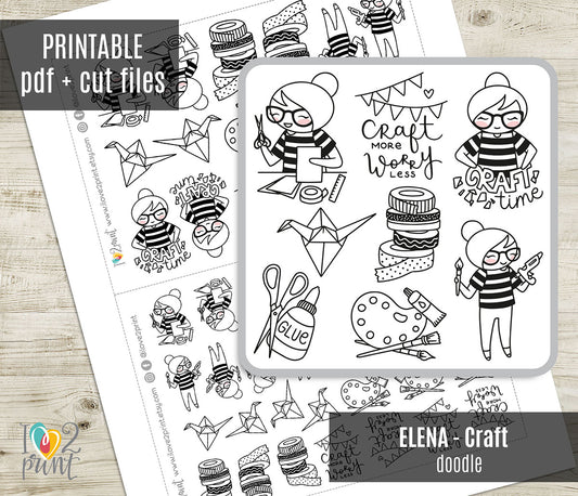 Elena Craft - DOODLE Printable Planner Sticker