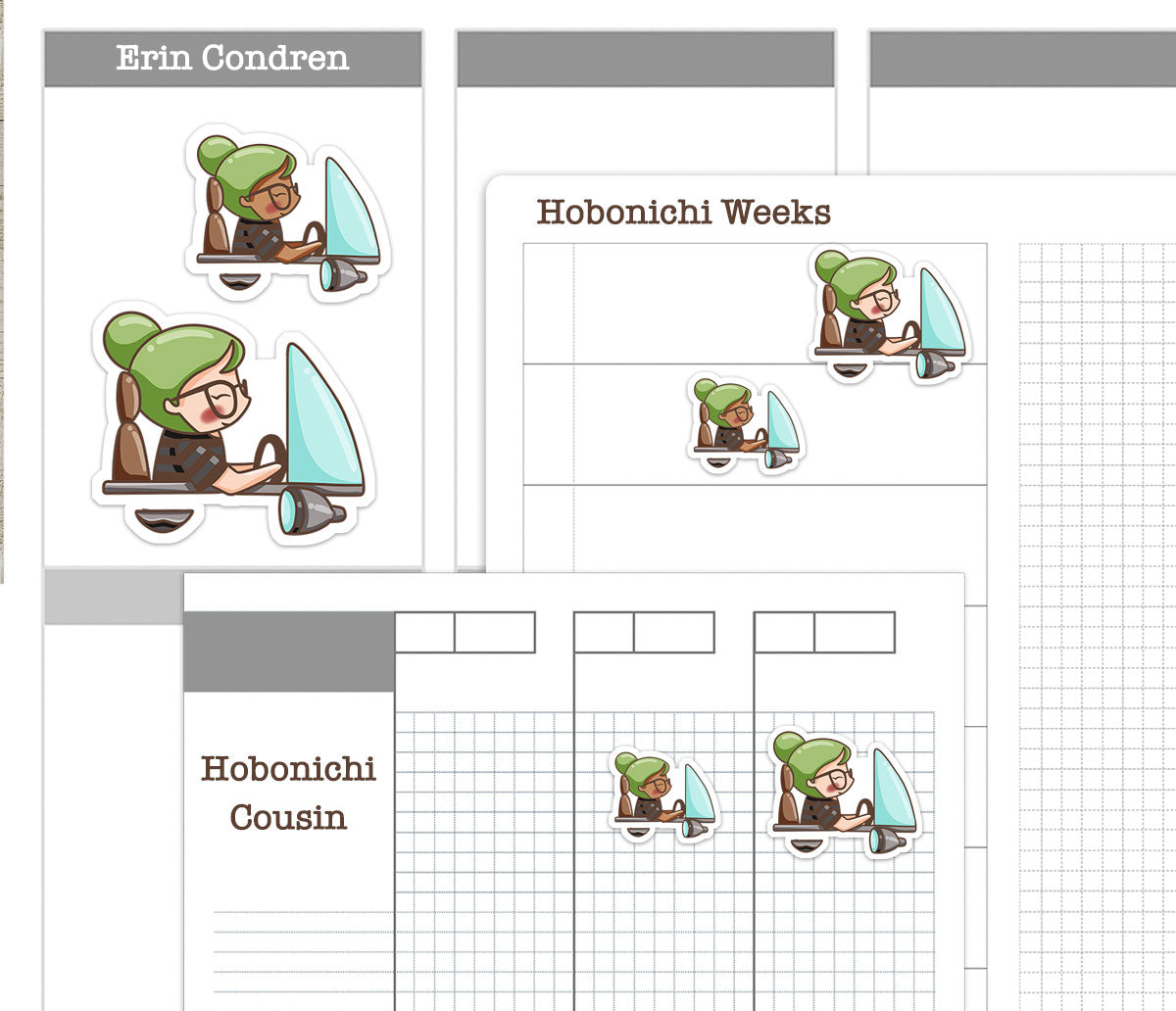 Elena Driving Printable Color Stickers | 2 Skin Tones | PDF + Cut Files