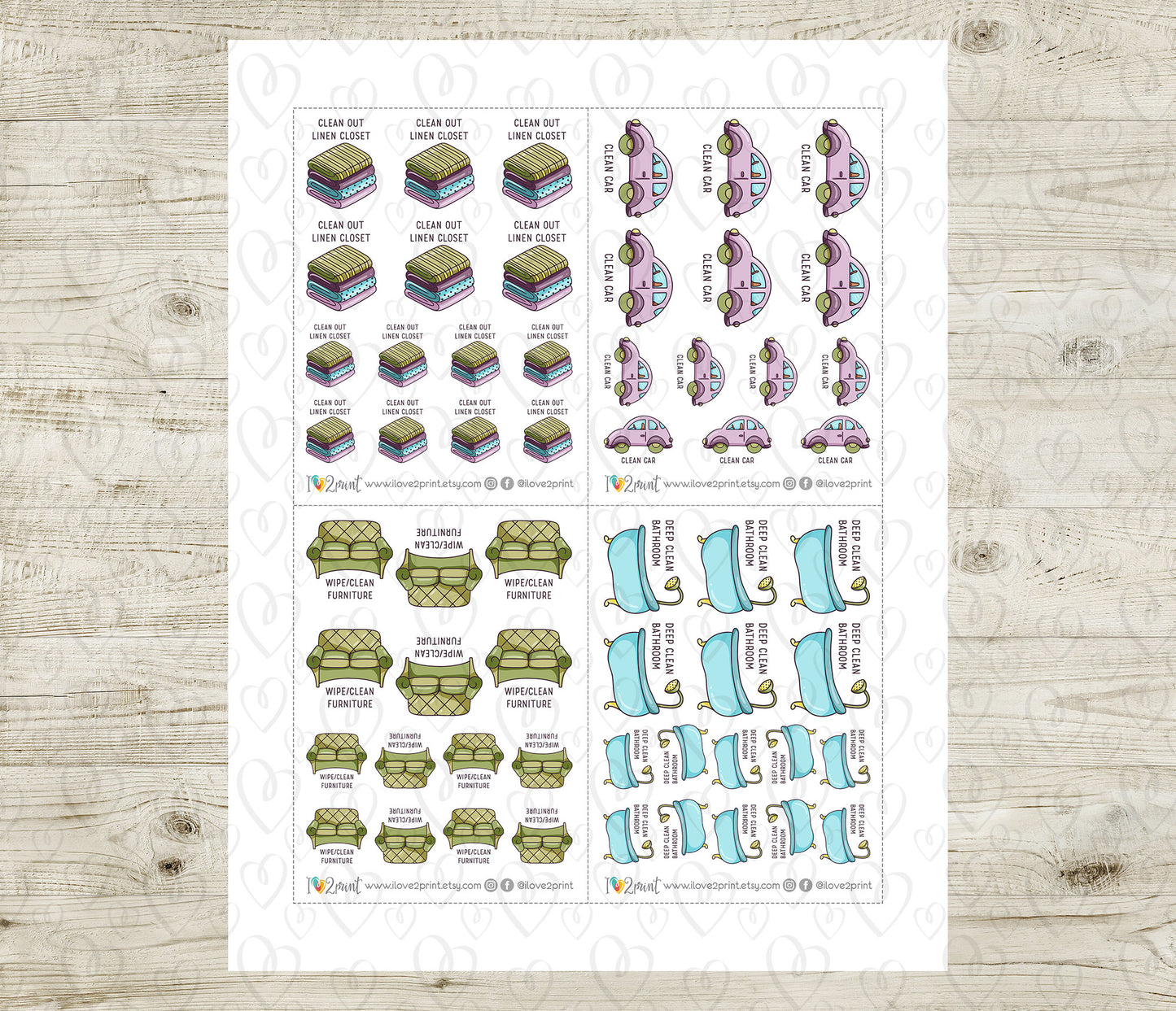 Elena Spring Cleaning – Color (2 skin variations) Printable Stickers (PDF + Cut Files)