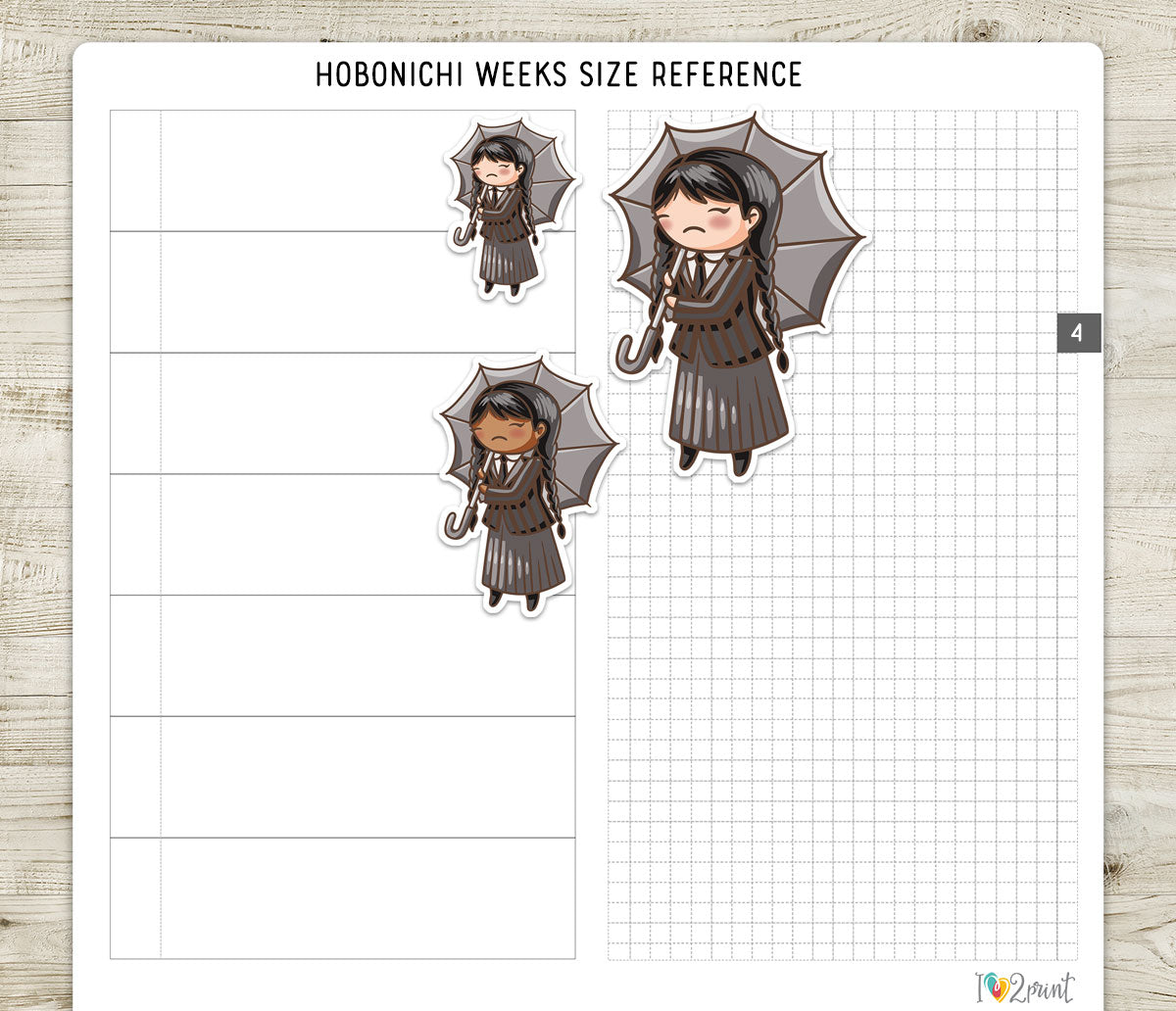 Wednesday TV Show Fan Art – COLOR Printable Planner Stickers (Elena Style) – PDF + Cut Files