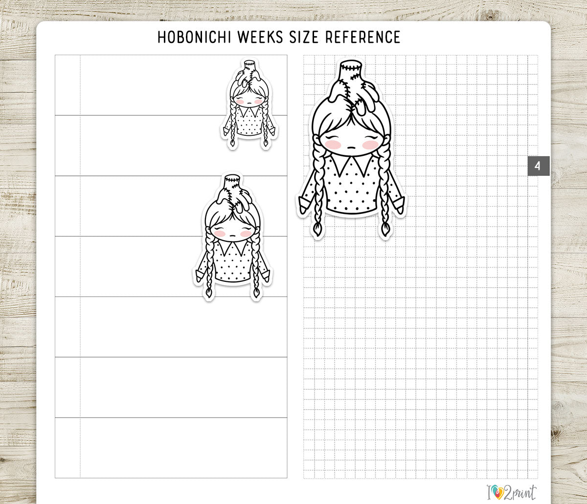 Wednesday TV Show Fan Art – DOODLE Printable Planner Stickers (Elena Style) – PDF + Cut Files