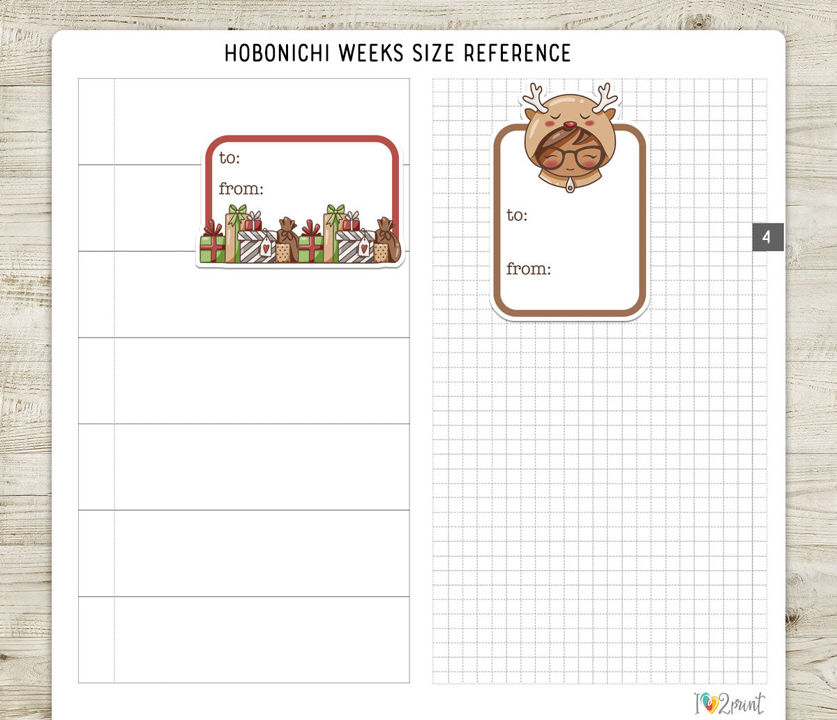 Elena Christmas Gift Labels – Holidays Tags Printable Planner Stickers – PDF & Cut Files – Instant Download