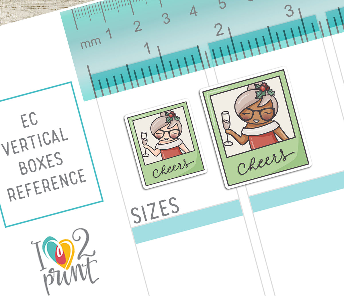 Elena Christmas Time Printable Color Stickers | 2 Skin Tones | Cut Files