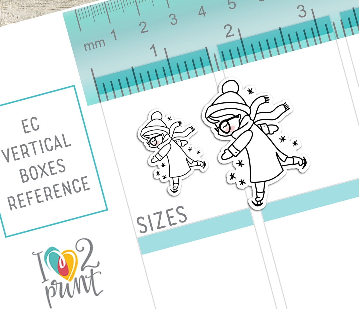 Elena Christmas Time Printable Stickers Outline | Color In | Cut Files